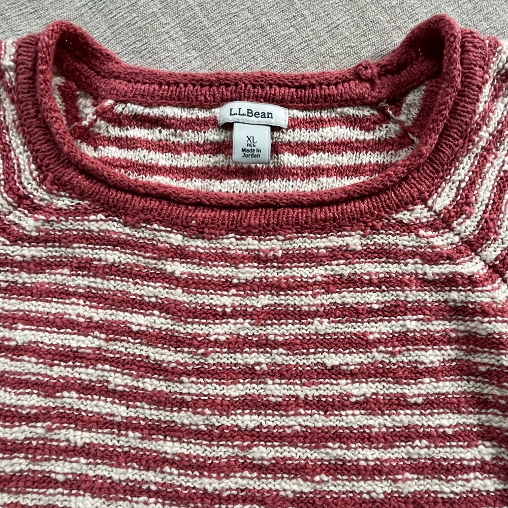 L.L. Bean Cotton Slub Rollneck Stripe Pullover Sweater. Women's Size: XL. - Picture 4 of 9